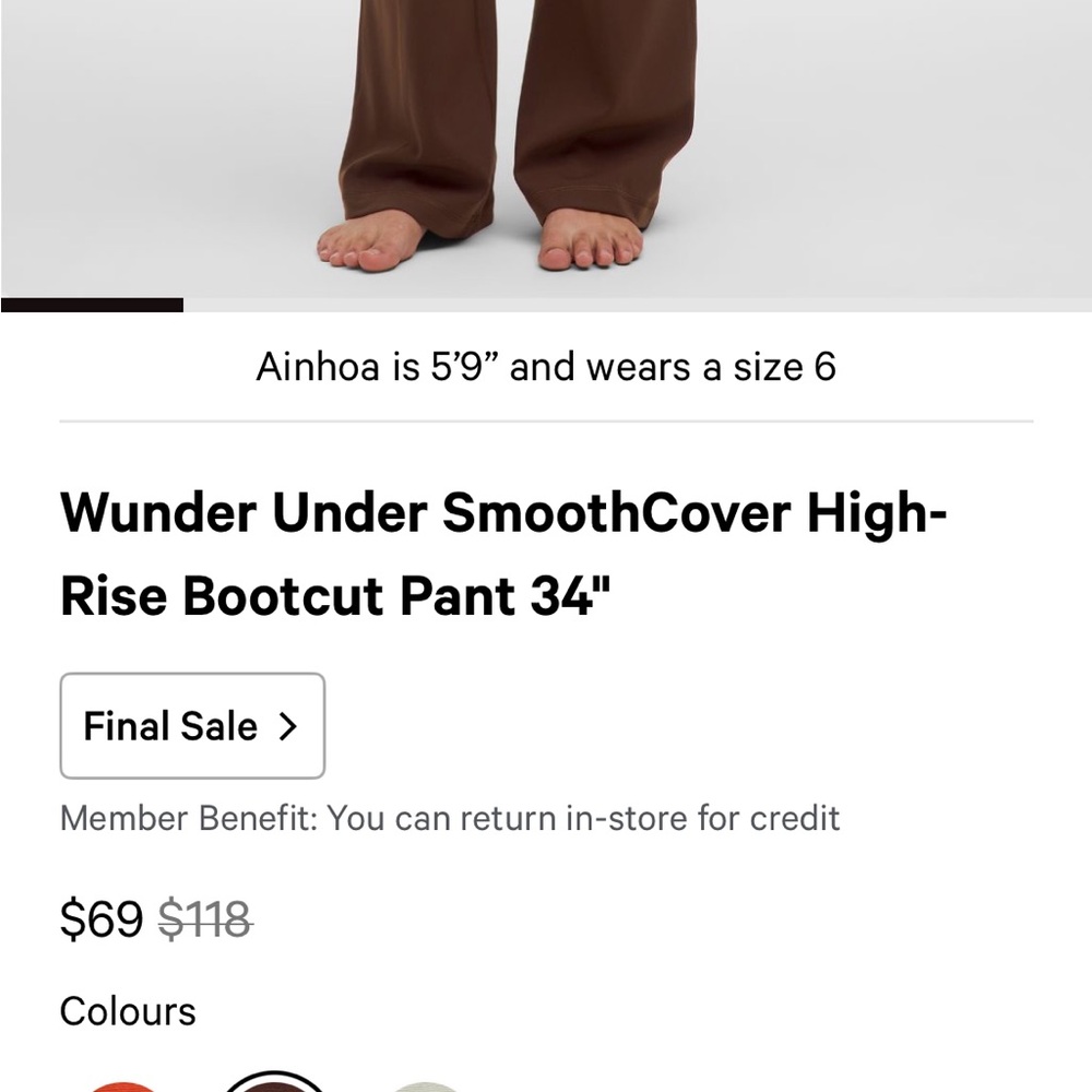 lululemon athletica Brown Bootcut Pants NWT